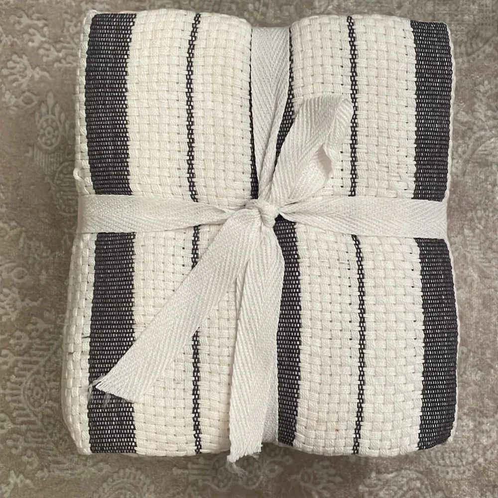 Brand New 6-Pack 100% Cotton Kitchen Towels Dish Cloths Checkered Striped Solid